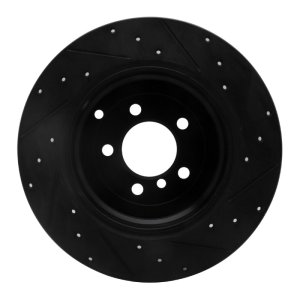 Land Rover Range Rover Brake Rotor (1) - Rear Left - R1 Concepts - Drilled & Slotted - Black - `03-`05